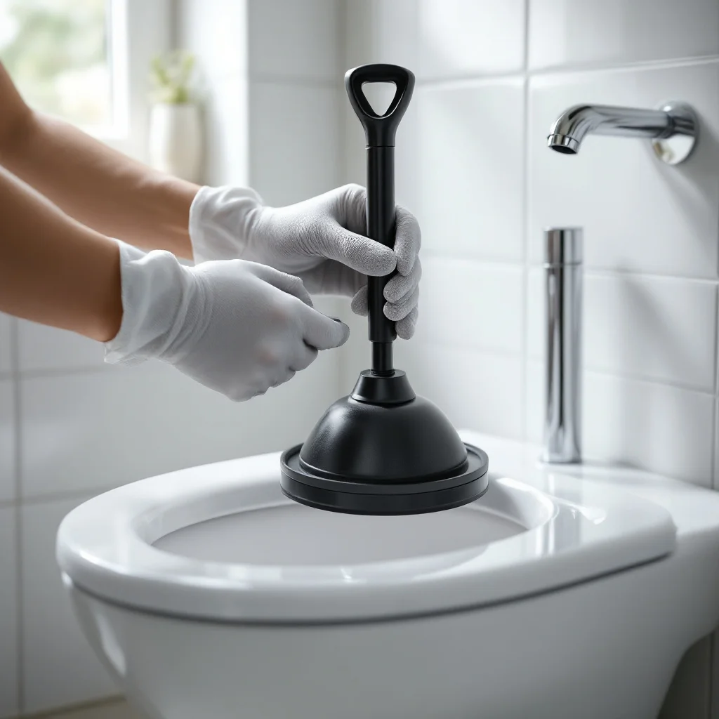 Using a flange plunger on a toilet bowl